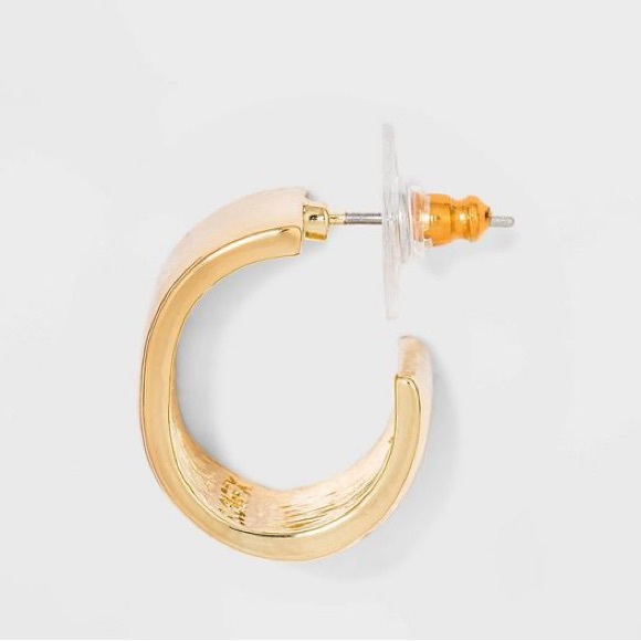 SUGARFIX by BaubleBar Crystal Hoop Earring Set 2pc - Gold, NWT - Picture 2 of 5